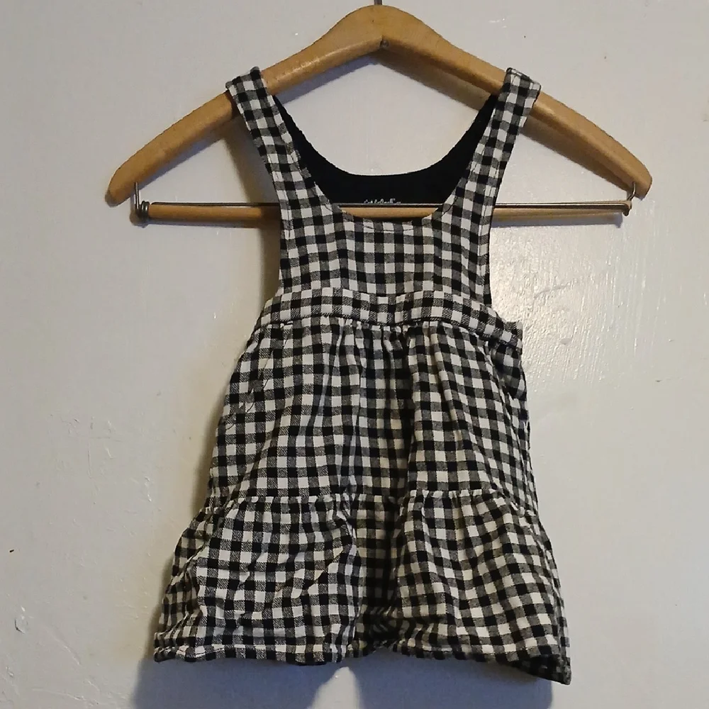 Cat & Jack Girls Black And White Checker Dress 3T
